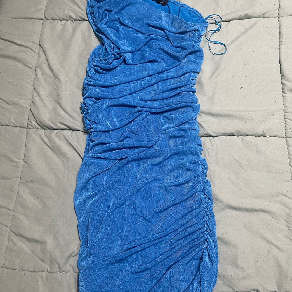 Blue Ruched Dress